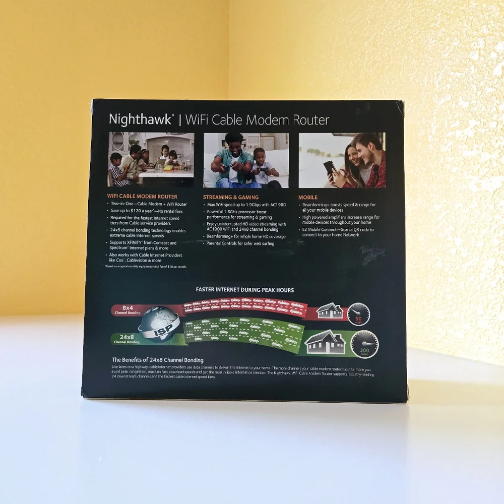 Netgear C6900 Nighthawk AC1900 WiFi Cable Modem Router Dual Band Wired Wireless - Picture 4 of 14